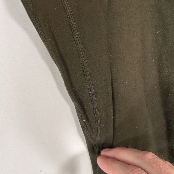 Lululemon Leggings Women's 6 Solid Green Pull On Inside Pocket High Rise - Picture 5 of 8